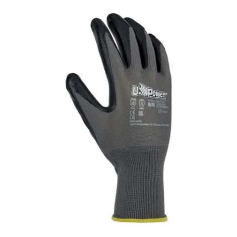 GUANTO NITRILE NERO VALZER U-POWER - MAGLIA POLIESTERE NERO 13 AGHI 7 - 12 paia (1/2)