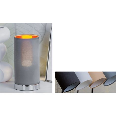 Lampada da tavolo moderna vera in metallo e tessuto 24 cm 4 Colori (1/2)