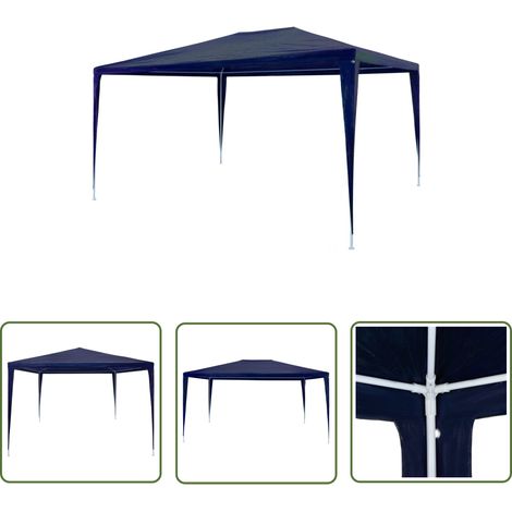 The Living Store Partyzelt 3x4 m PE Blau - Pavillon - Gartenpavillon - Partyzelt - Sonnensegel - Außengarten (1/5)