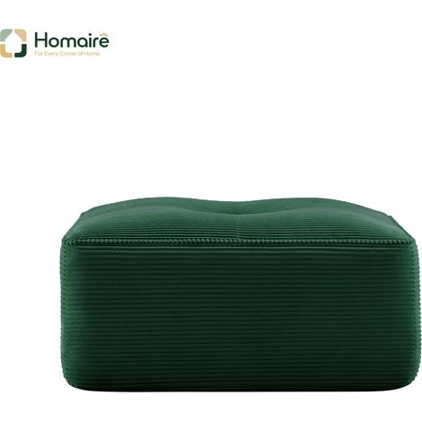 Pouf modulable en velours côtelé vert avec accoudoirs 92 x 73 x 40 cm HOMAIRE (1/5)