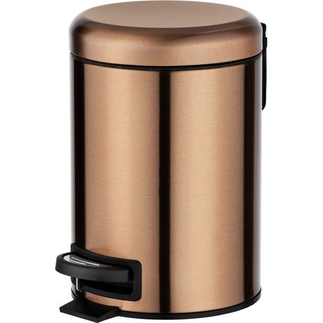 Cestino portarifiuti in acciaio inox rame 3 lt con pedale (1/4)
