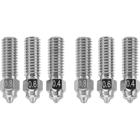 Buse de remplacement Hotend pour imprimante 3D Creality K1 Maximum, 6 pièces, 0.4 0.6 0.8mm, acier trempé CrZrCu bimétallique (1/5)