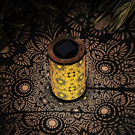 Solar Lantern Outdoor Waterproof Metal Sunflower Van Gogh Pattern LED Solar Hanging Light for Garden Pathway Landscape Gift for Wife Mom Grandma (1/5)