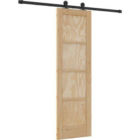 Maison Exclusive - Schiebetür Natürlich und Schwarz 61 x 198,5 cm
