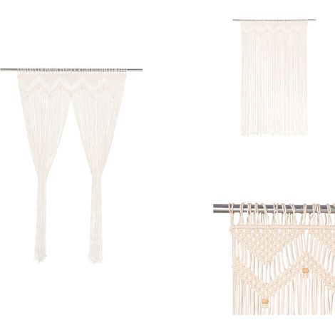 Rideau en macramé 140x240 cm Coton - Rideau Macramé - Rideau Décoration ...