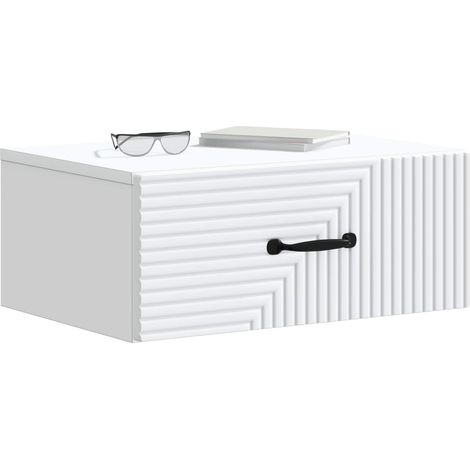Maison Exclusive - Mobiletto da notte a muro 2 pcs Bianco 49 x 34,5 x 20 cm