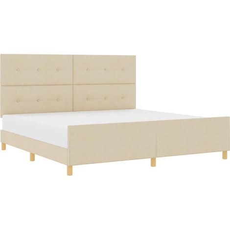 Maison Exclusive - Struttura del letto con testiera Crema 200 x 200 cm Tessuto (1/5)