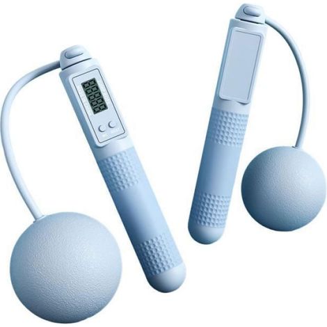 Corde à sauter intelligente sans fil avec ballon de poids et compteur - Bleu Bleu (1/4)