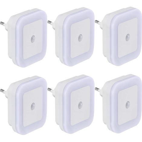 Lot de 6 Veilleuse, Détecteur de mouvement, LED, 40 lm, 0,5 W, Blanc, Intérieur (1/5)
