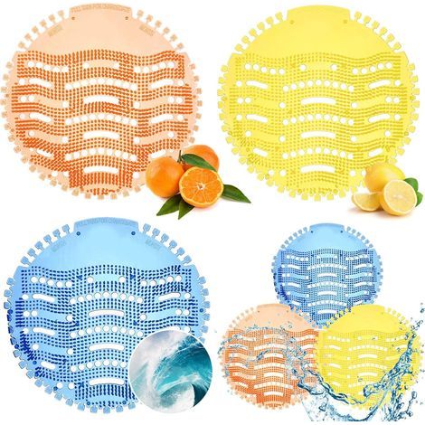 6 pièces de grille pour urinoir avec parfum, grille universelle pour urinoir avec protection anti éclaboussures, protection anti éclaboussures et anti odeurs, insert pour urinoir pour toilettes (1/5)
