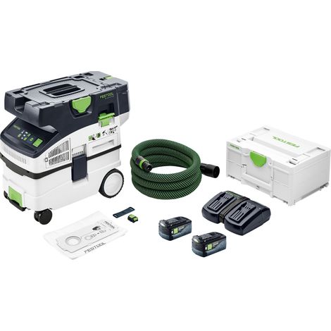 Festool CTMC MIDI I-Basic Akku Absaugmobil 36 V ( 2x 18 V ) Staubkl. M + 2x Akku 5,0 Ah + Doppelladegerät + Systainer