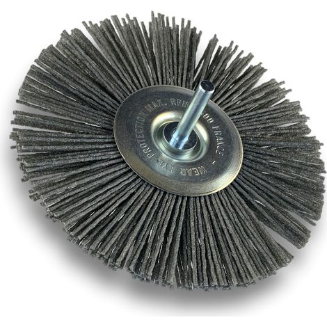 Brosse circulaire sur tige Ø 120 mm 1/2/3 rangs  NYLON abrasif grain 80 - Quantité x 1 - Ø 120 mm - 1 rang - Grain 80