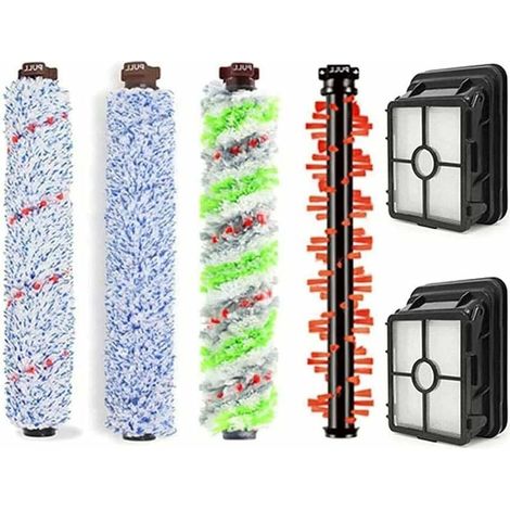 – Accessoires de brosse pour aspirateur Bissell Crosswave – Lot de 4 brosses principales et 2 tamis filtrants – Microfibre et nylon (1/5)