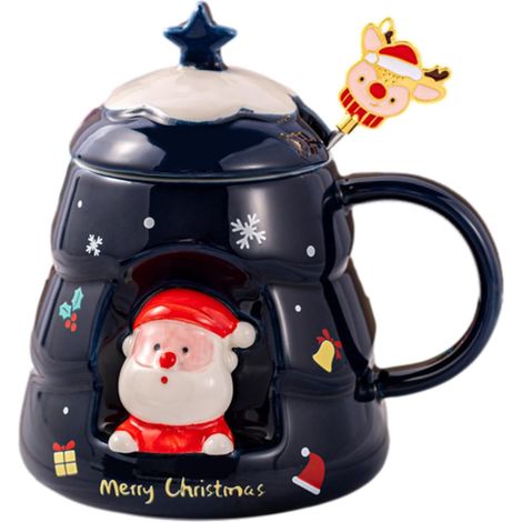 Tasse de Noël, Tasses en Verre isolées avec Couvercle et (1/5)