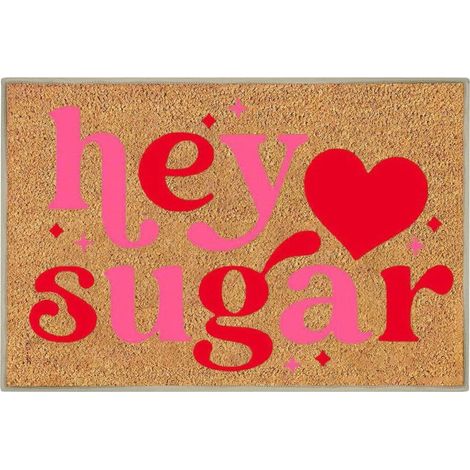 Tapis de porte en fibre de coco pour la Saint-Valentin – Motif cœurs rouges et roses, antidérapant, 40 x 60 cm, usage intérieur/extérieur (1/2)