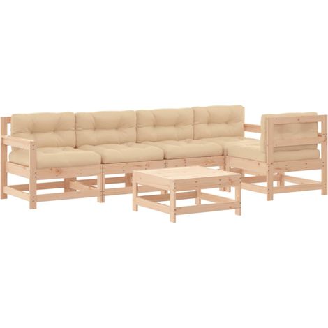 Maison Exclusive - Juego de muebles de jardín 6 piezas y cojines (1/5)
