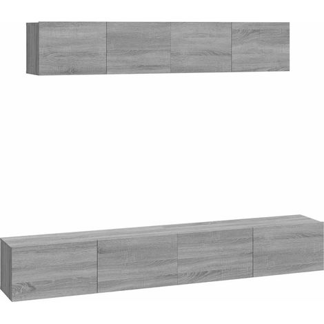 Maison Exclusive - 4-tlg. TV-Schrank-Set Grau Sonoma Holzwerkstof (1/5)
