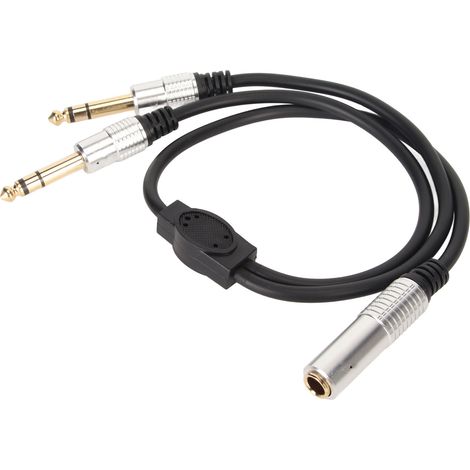 Câble séparateur Y 6.35mm mono femelle vers double mâle 1/4 de pouce pour ampli micro enceinte 0.5m (1/5)