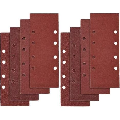 Set mit 40 Schleifblättern 93 x 185 mm für 8-Loch-Exzenterschleifer - Verschiedene Körnungen P40, P60, P80, P100 (1/5)