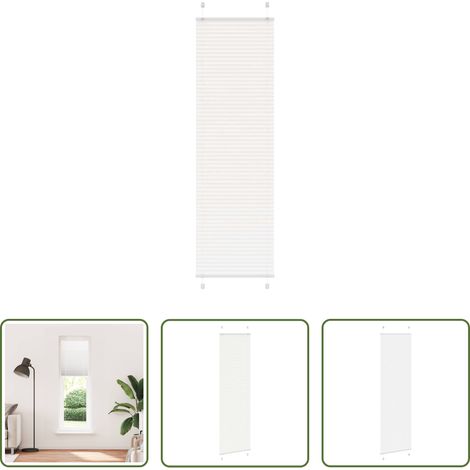 vidaXL Store intimité - Store plissé blanc 60x200 cm largeur du tissu 59,4 cm polyester (1/5)