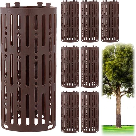 ® 8 Pièces Protections Tronc Arbre, Protection de Tronc Arbre Plastique avec Crochets de Verrouillage, Protection Arbre Résistante aux Intempéries (1/5)