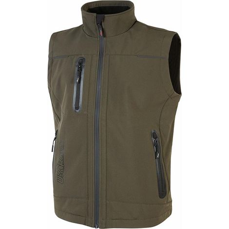 Arbeits-Softshell-Weste Ã¤rmellos UNIVERSE DunkelgrÃ¼n 4XL (1/3)