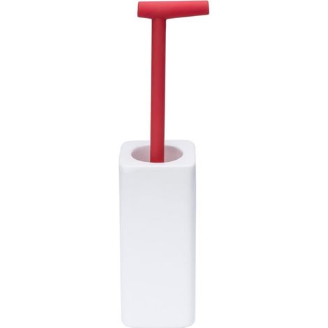 Lineabeta - Baston-Bürstenhalter aus Keramik / rotem Silikon (1/2)
