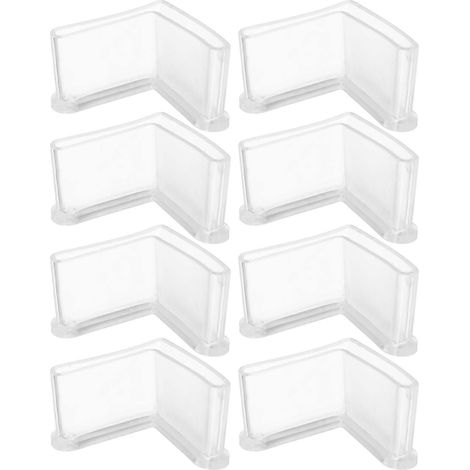 Protections d'angle transparentes et antidérapantes, en forme de L, pour meubles et pieds de table, 4 x 80 x 4 x 80 x 2 x 90 cm, lot de 8 (1/5)