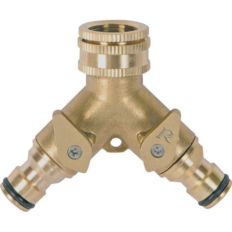 Presa Rubinetto A Due Vie Con Raccordi Rapidi Liberi In Ottone - PRA/RLB.4208