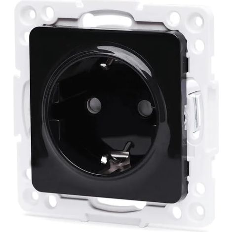 Pièce noire pour interrupteur 1 voie, montage encastré, L74 x L74 x H41,1 mm