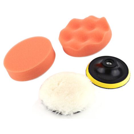 5pcs 4"outil de kit de polissage de polissage pour tampon de polisseur de voiture avec adaptateur de foret m10 (1/5)