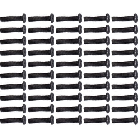 50 vis à métaux à tête cylindrique en acier DIN 7985, entièrement filetées, zinguées noires, M3x12 (1/5)