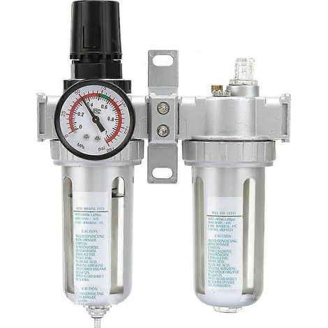 Luftdruckkompressorregler, Filter, Schmieröl- und Wasserregler mit Manometer (1/4") (1/4)