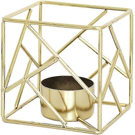 Bougeoir votif en fer forgé de style nordique, bougeoir pour bougie chauffe-plat, centre de table décoratif pour les fêtes de fin d'année.-gold