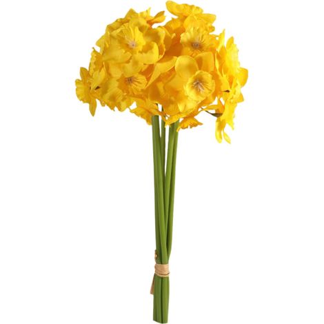 Fleur Artificielle - Narcisse Jaune - Bouquet Faux pour Décoration Intérieure Table de Mariage Centre de Table Printemps - 1 Pièce (1/5)