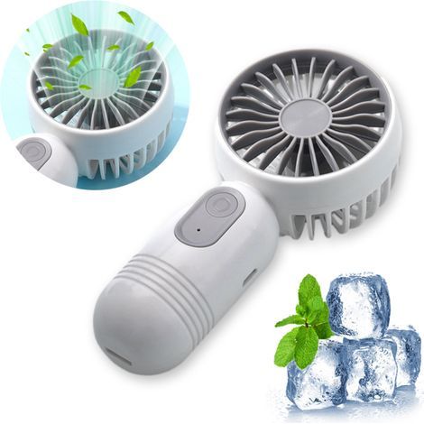 Mini Ventilateur Poche Mignon Rechargeable USB Batterie 400 mAh 3 Vitesses Blanc Pour Extérieur Maison Bureau Voyages (1/5)
