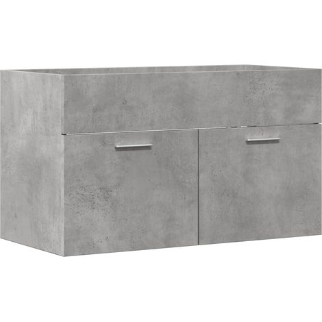 Sink Cabinet Concrete Grey 80x38.5x46 cm Engineered Wood vidaXL