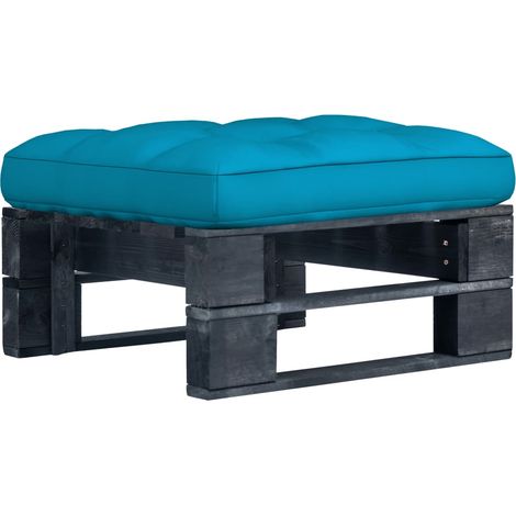 vidaXL Pouf palette de jardin noir bois de pin imprégné (1/5)