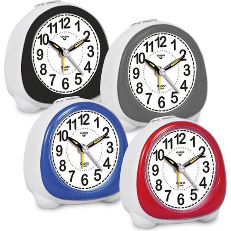 1 Pezzo Orologio Sveglia al Quarzo Silenziosa con Luce 4 Colori (1/2)