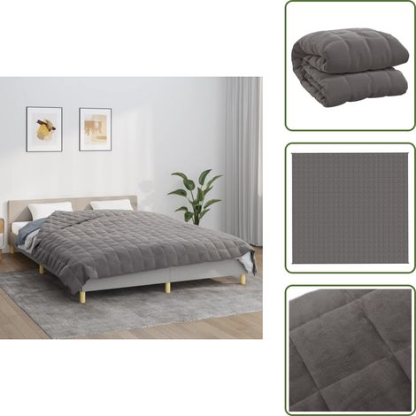 Manta hipoalergénica - vidaXL Manta con peso tela gris 220x240 cm 11 kg - Manta con relleno
