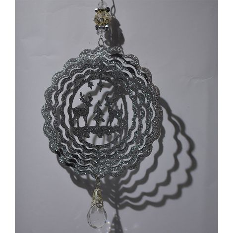 Stella 3d per addobbi albero di natale in argento metallo da decorazioni natalizi (1/5)