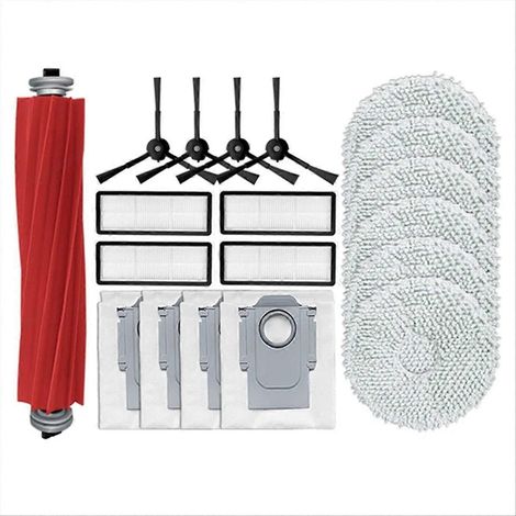 Pour aspirateur robot Roborock : brosse, filtre, lingette de nettoyage et sacs à poussière (1/5)