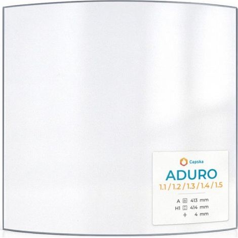 Vitre Aduro 1 - Verre Courbe pour poêle à bois - 413 x 414 mm (A x H) - 4 mm (1/5)