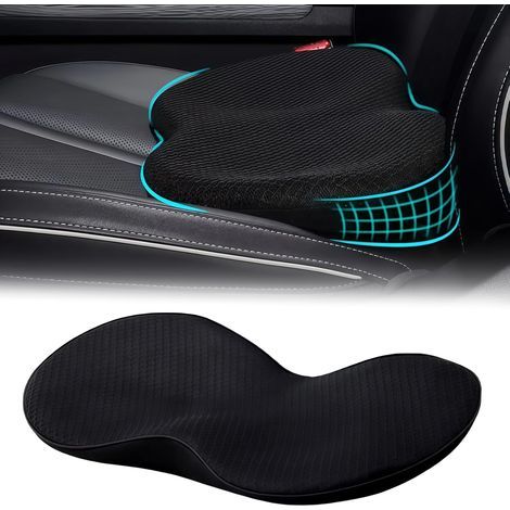 Coussin de siège de voiture, coussin cale, en mousse à mémoire de forme, coussin d'assise ergonomique pour voiture, siège conducteur, coussin cale, pour adulte, convient pour la voiture et la (1/5)