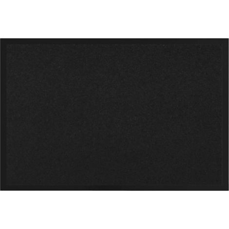 Felpudo Negro 60 x 40 x 1.2 cm Tela de peluche vidaXL