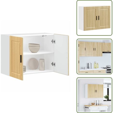 Küchen-Hängeschrank Porto Sonoma-Eiche Holzwerkstoff - Küchen-Wandschrank - Küchen-Wandschränke - Wandschrank Küche - Küchenschrank (1/5)