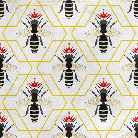 Tissu velours royal polyester à coudre - Motif Reine des abeilles (1/5)