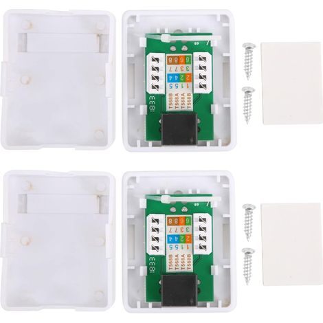 Boîte de Connexion Réseau Fiable à Port Unique Cat6 RJ45, Boîtier de Montage en Surface pour Installation sur Zone de Travail, Plastique ABS, 2 Unités (1/5)