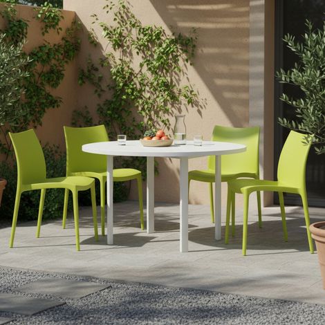 Outdoor-Stuhl Grover, 4 Stühle, stapelbar Made in Italy, Belastbar bis 120 kg, Grün (1/4)