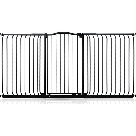 Bettacare Extra Tall Curved Top Dog Gate, 188cm - 197cm, Matt Black, Extra Tall 100cm in Height, Pressure Fit Pet Gate